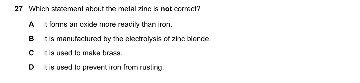 Question 27, November 2017, 0620 Paper 22