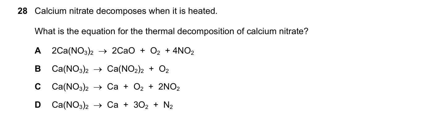 Question 28, November 2017, 0620 Paper 22