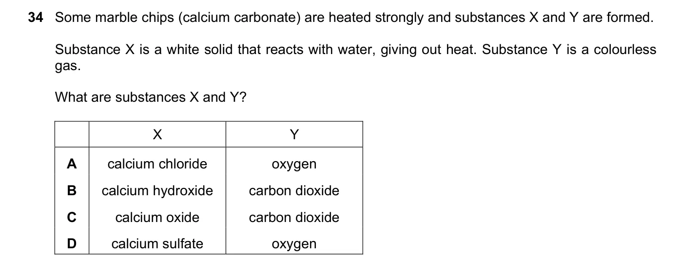 Question 34, November 2017, 0620 Paper 22