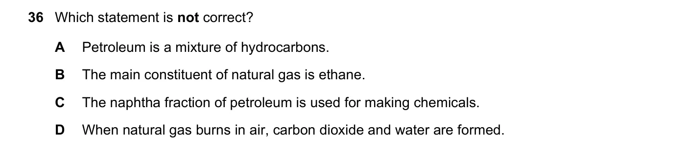 Question 36, November 2017, 0620 Paper 22