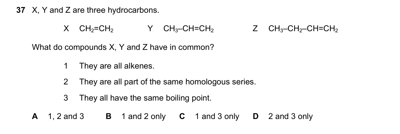 Question 37, November 2017, 0620 Paper 22