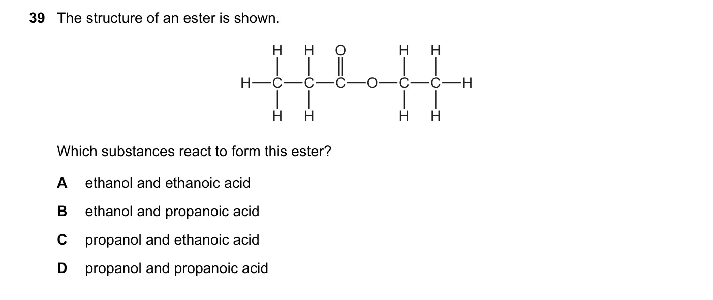Question 39, November 2017, 0620 Paper 22