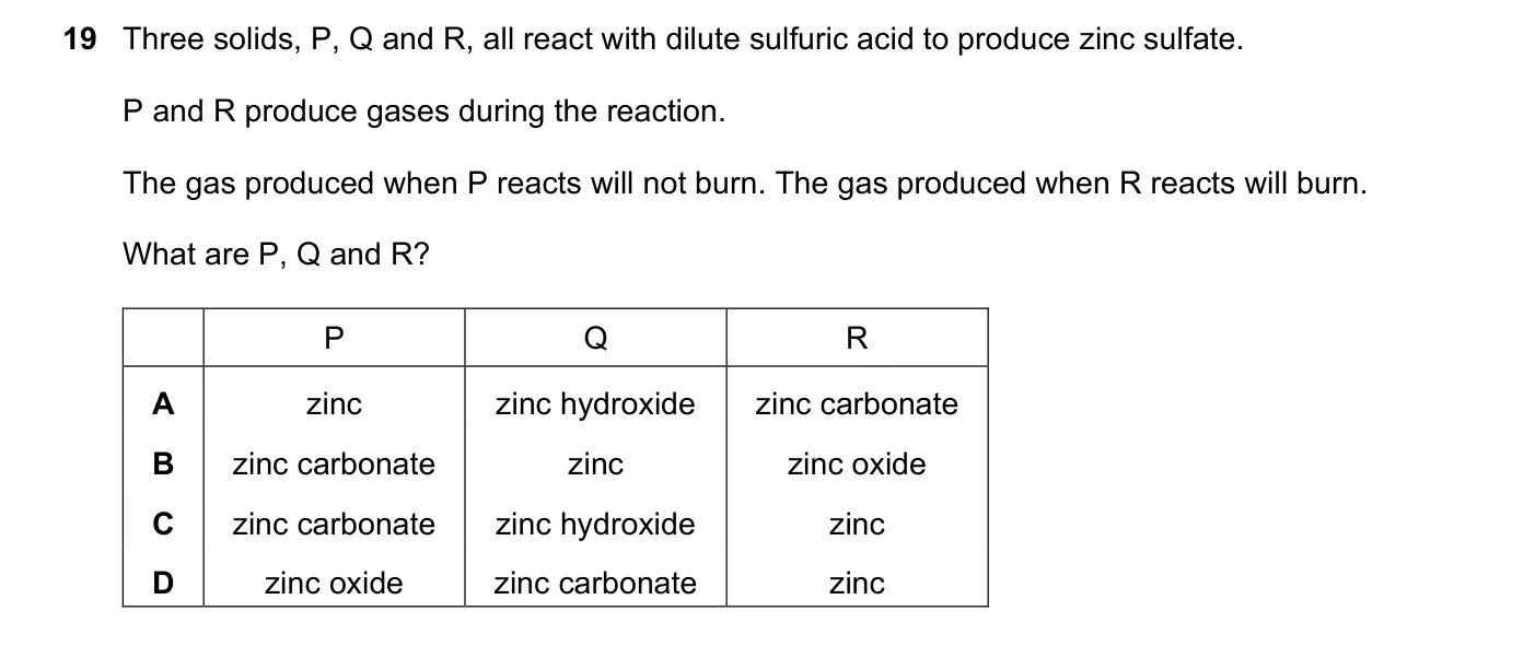 Question 19, November 2017, 0620 Paper 23
