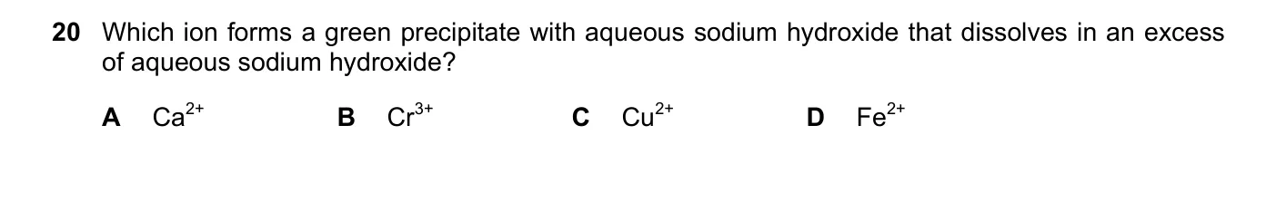 Question 20, November 2017, 0620 Paper 23