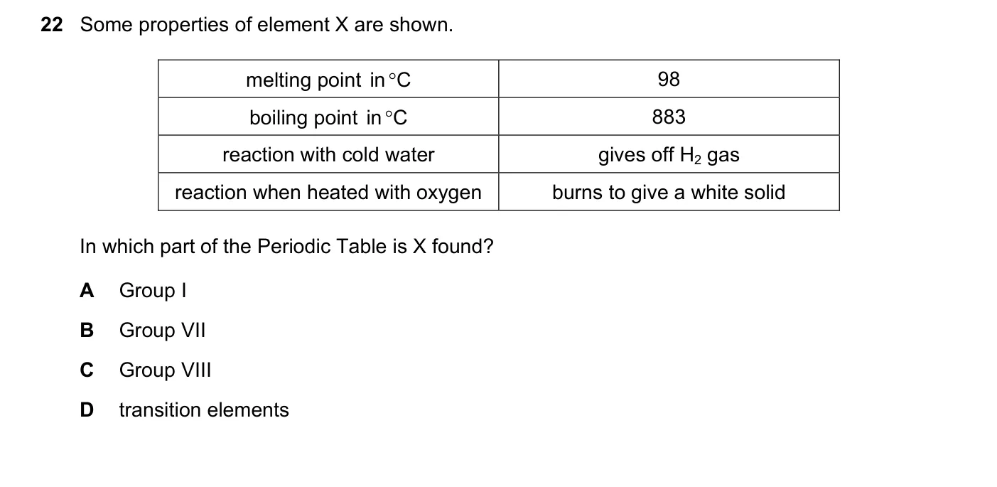 Question 22, November 2017, 0620 Paper 23
