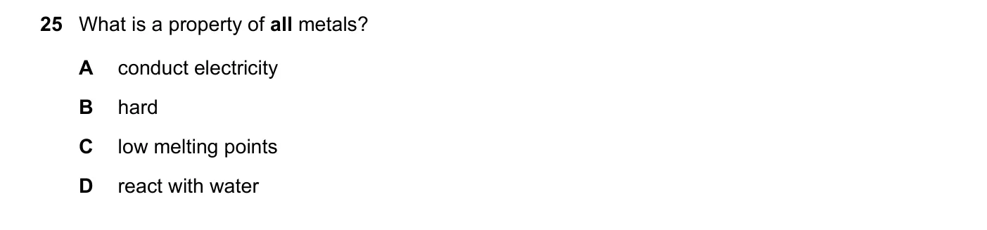 Question 25, November 2017, 0620 Paper 23