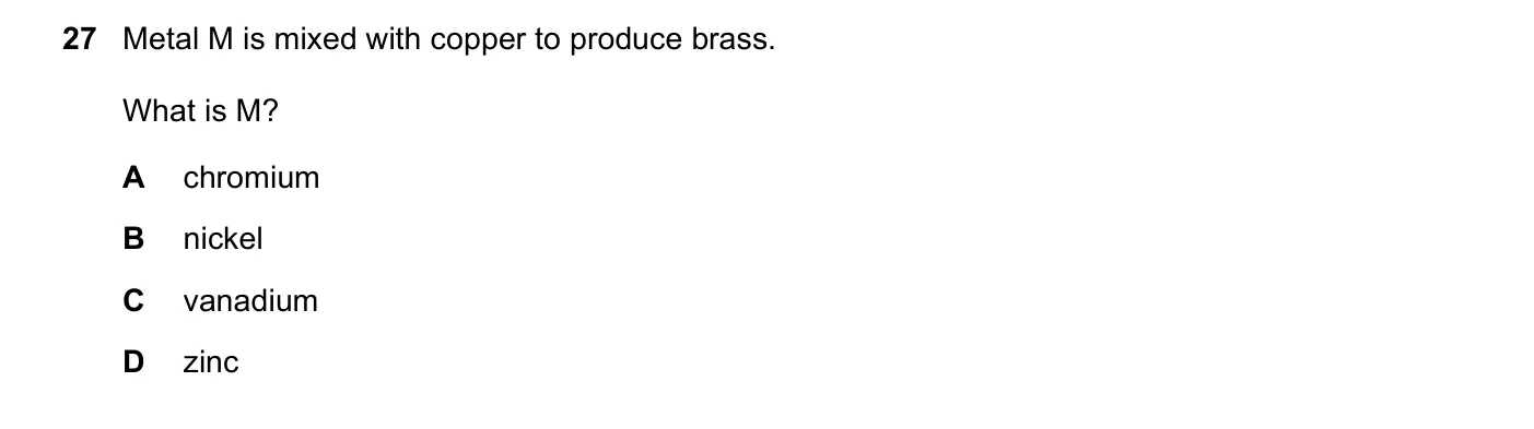 Question 27, November 2017, 0620 Paper 23