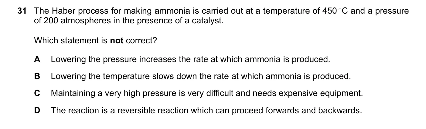 Question 31, November 2017, 0620 Paper 23