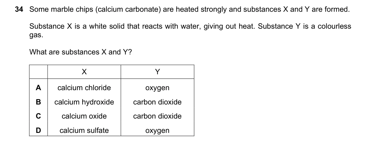 Question 34, November 2017, 0620 Paper 23