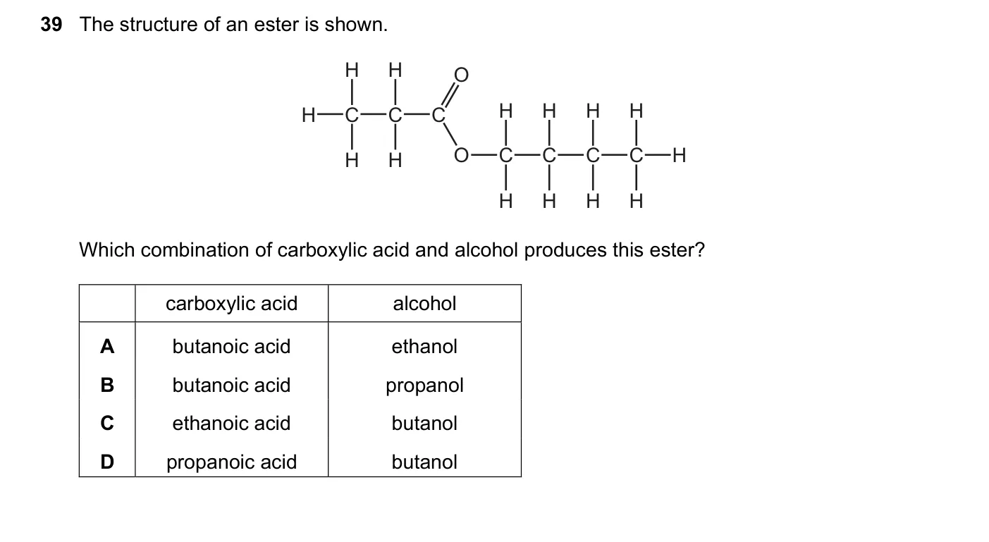 Question 39, November 2017, 0620 Paper 23