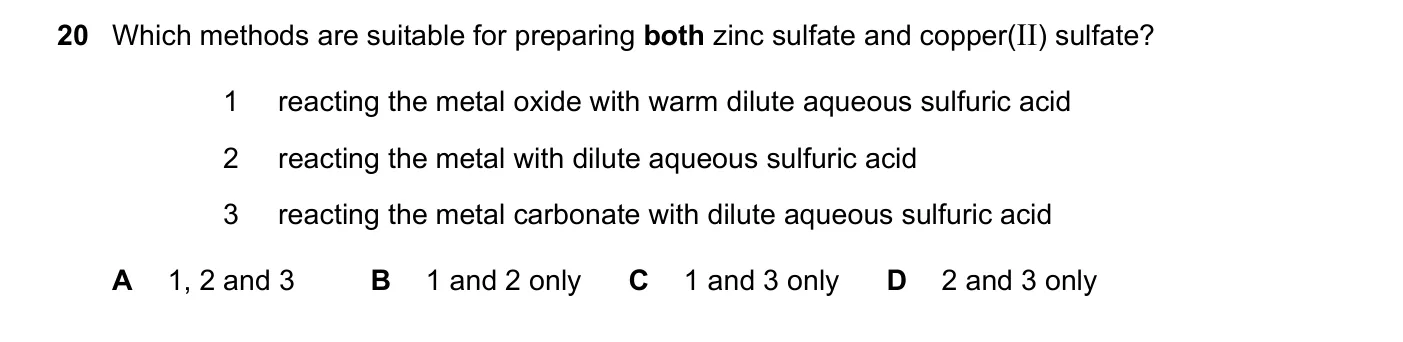 Question 20, June 2018, 0620 Paper 21