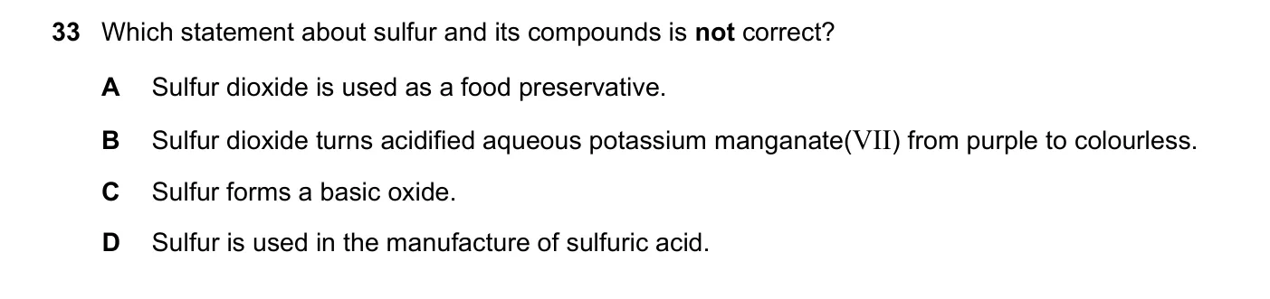 Question 33, June 2018, 0620 Paper 21