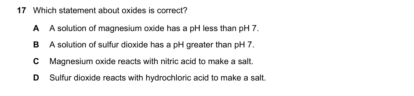Question 17, June 2018, 0620 Paper 22