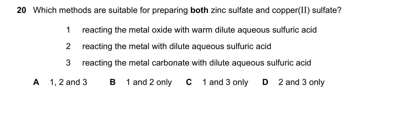 Question 20, June 2018, 0620 Paper 22