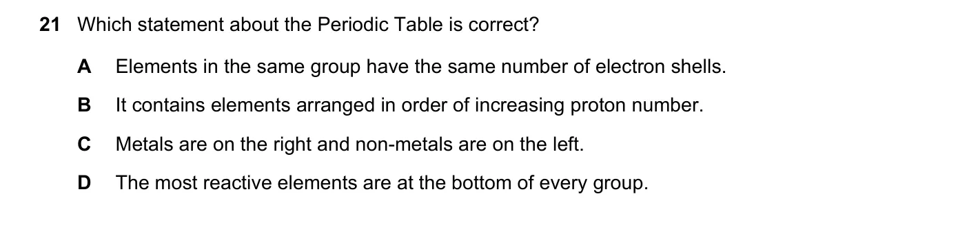 Question 21, June 2018, 0620 Paper 22