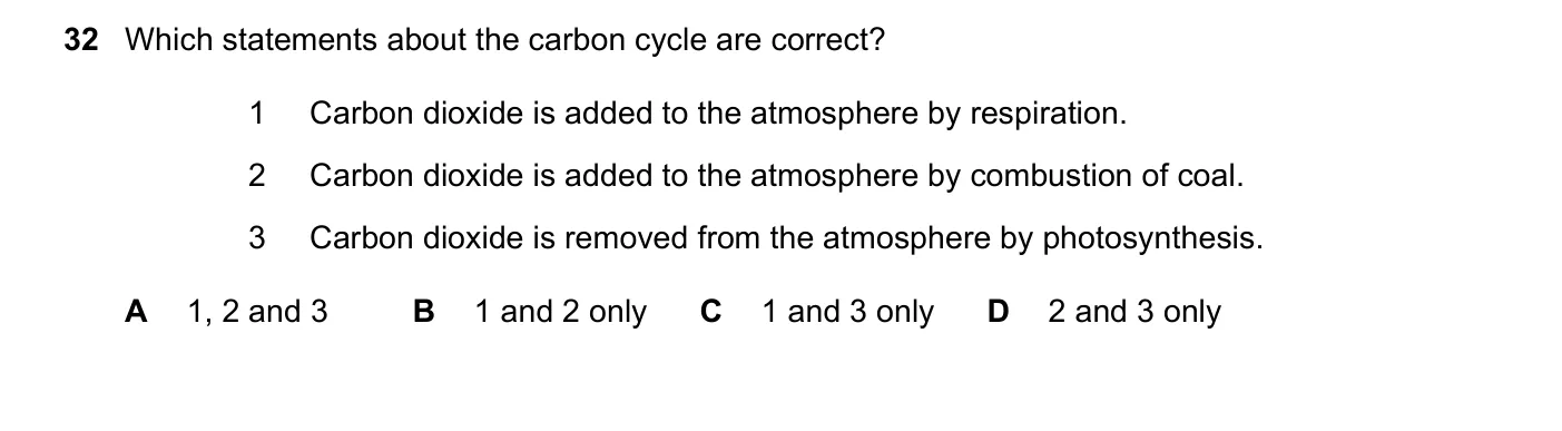 Question 32, June 2018, 0620 Paper 22
