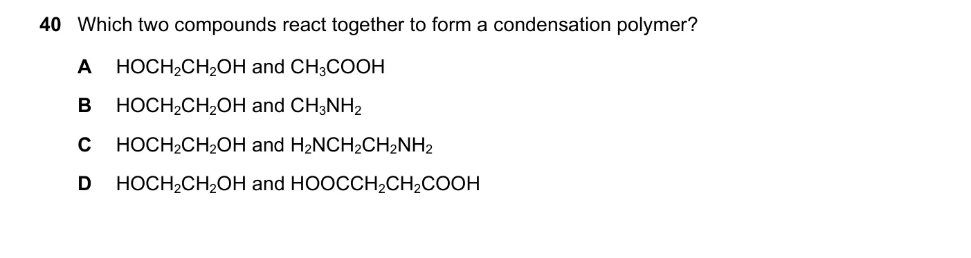 Question 40, June 2018, 0620 Paper 22