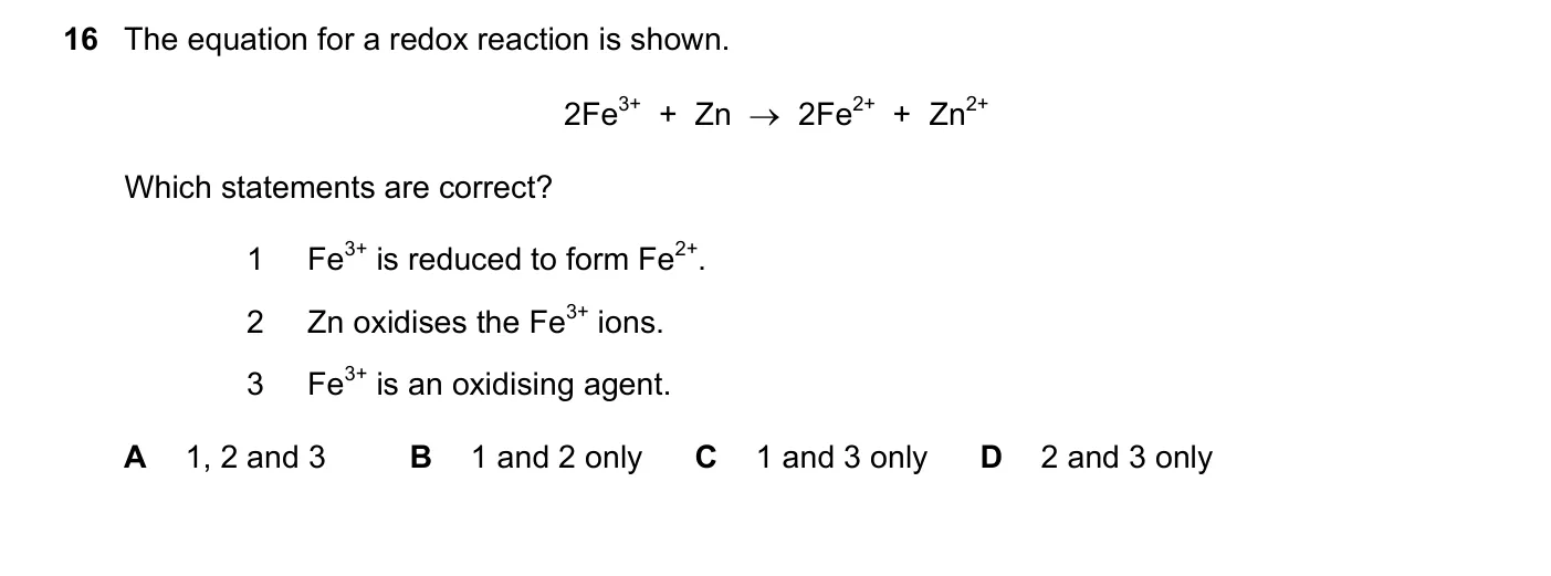 Question 16, June 2018, 0620 Paper 23