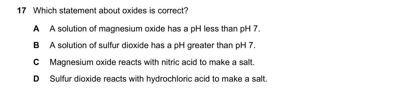Question 17, June 2018, 0620 Paper 23