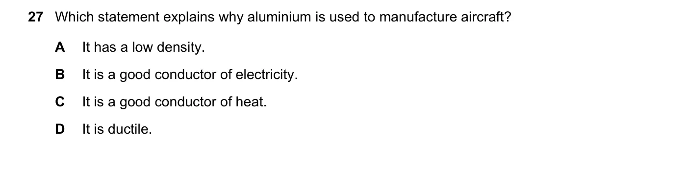 Question 27, June 2018, 0620 Paper 23