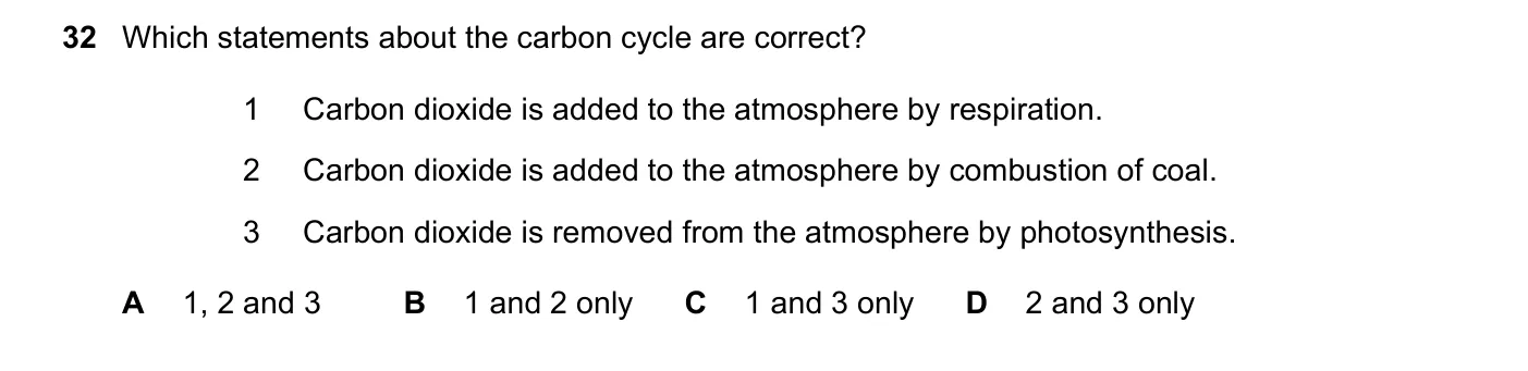 Question 32, June 2018, 0620 Paper 23