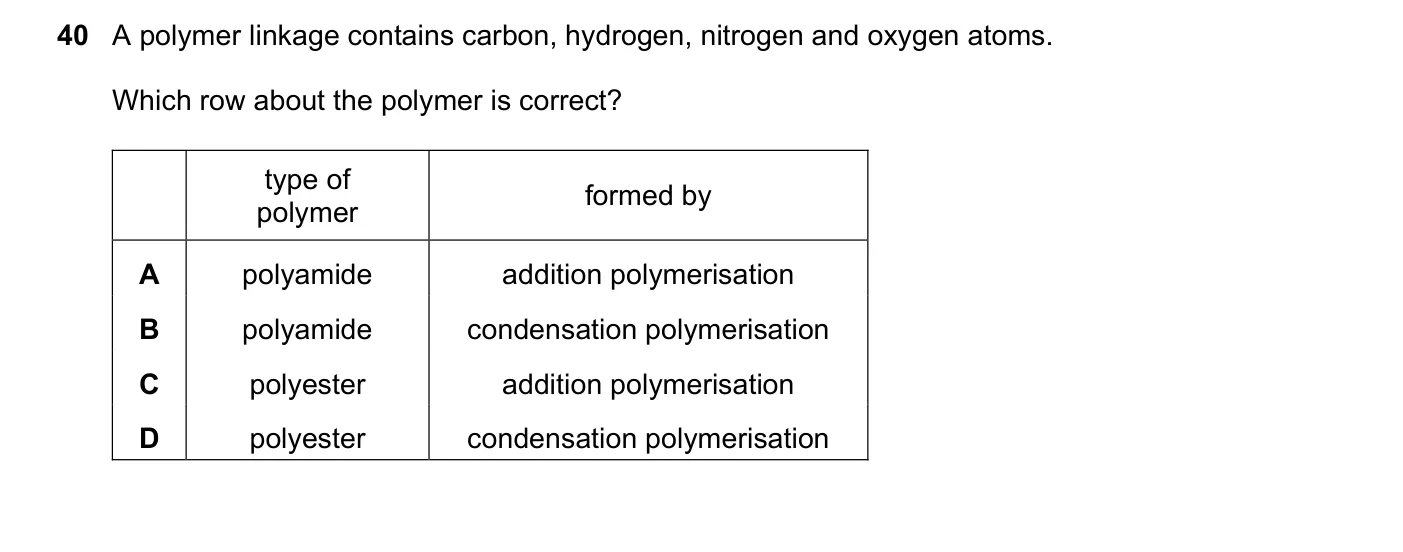 Question 40, June 2018, 0620 Paper 23