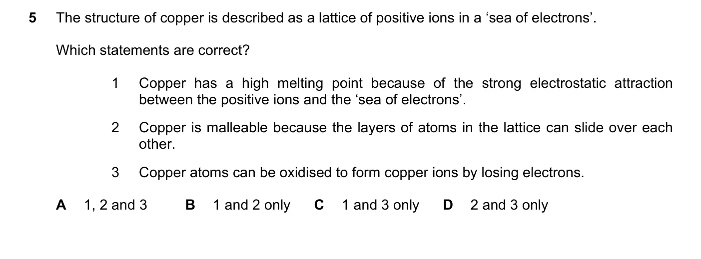 Question 5, March 2018, 0620 Paper 22