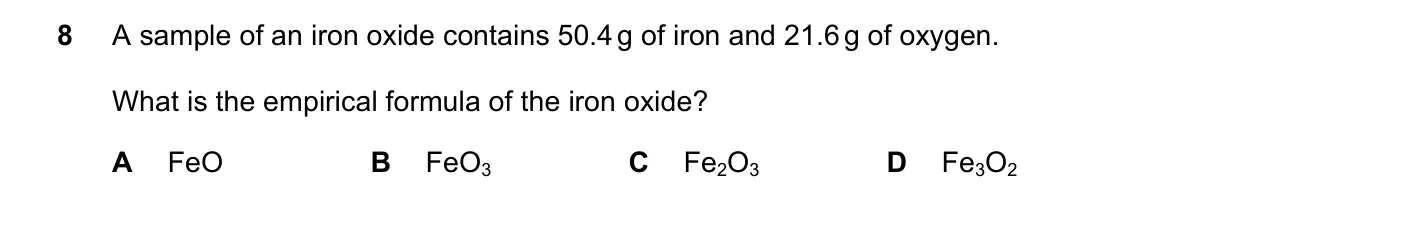 Question 8, March 2018, 0620 Paper 22