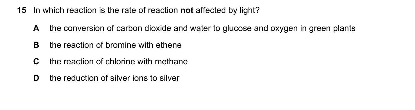 Question 15, March 2018, 0620 Paper 22