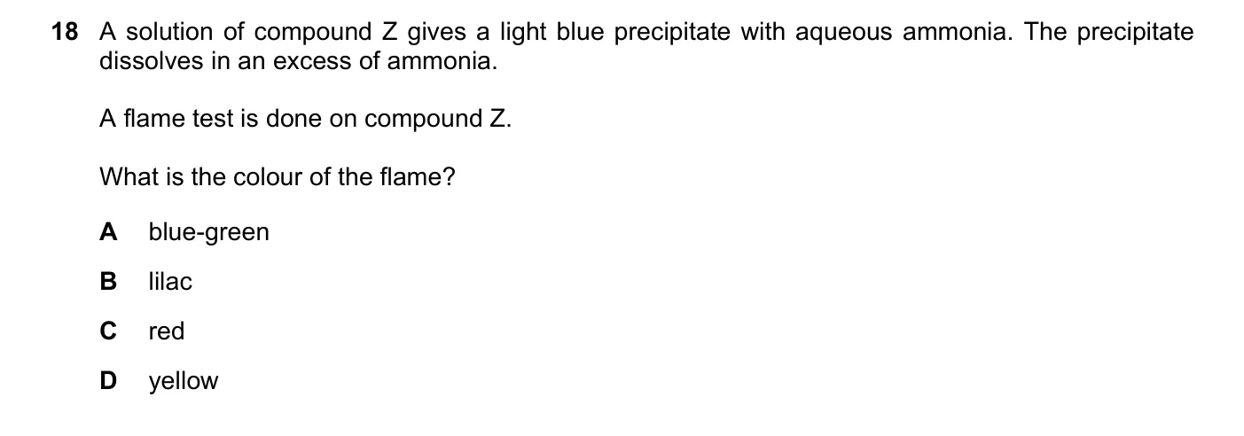 Question 18, March 2018, 0620 Paper 22