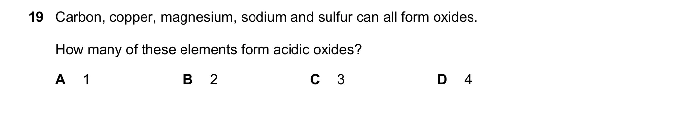 Question 19, March 2018, 0620 Paper 22