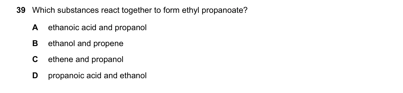 Question 39, March 2018, 0620 Paper 22