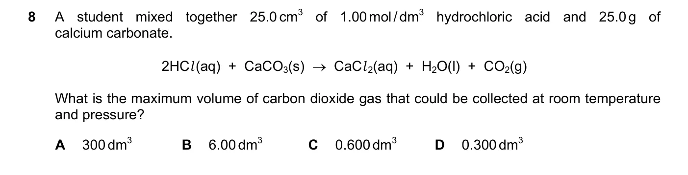 Question 8, November 2018, 0620 Paper 21