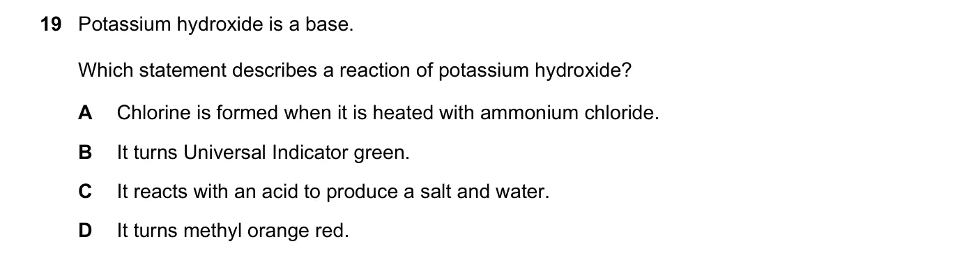 Question 19, November 2018, 0620 Paper 21