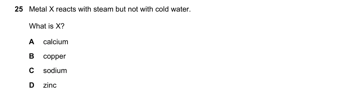 Question 25, November 2018, 0620 Paper 21