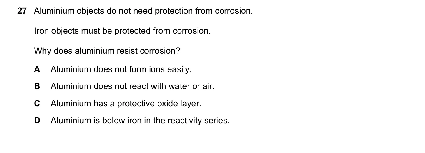 Question 27, November 2018, 0620 Paper 21
