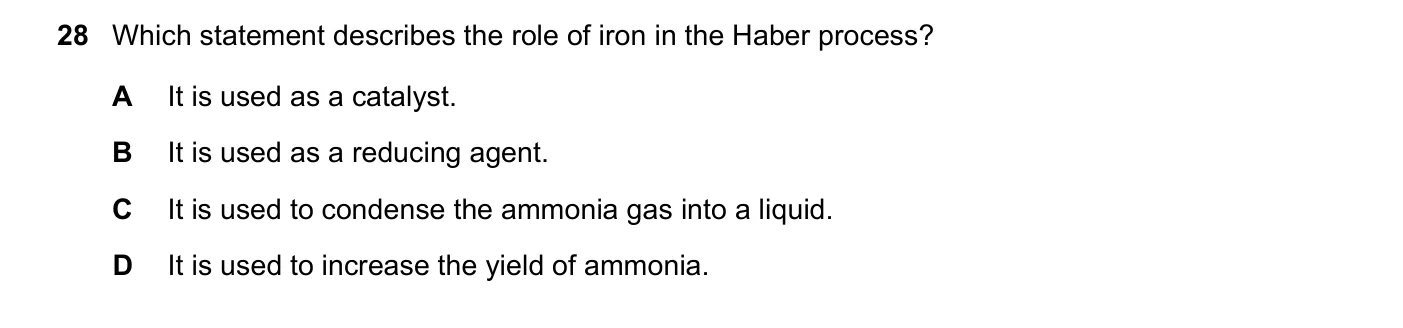 Question 28, November 2018, 0620 Paper 21