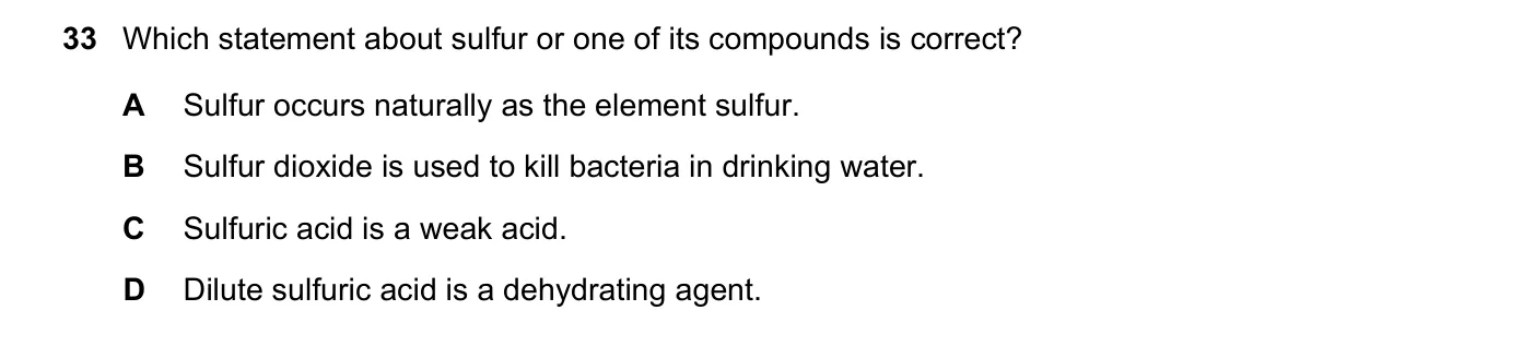 Question 33, November 2018, 0620 Paper 21