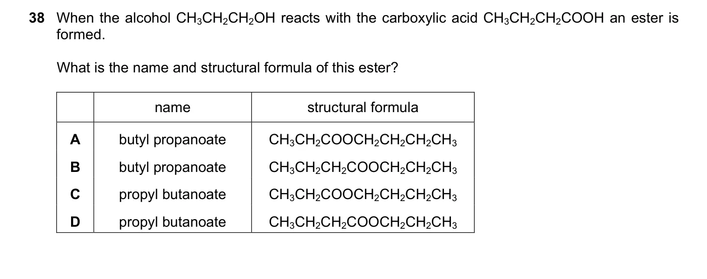 Question 38, November 2018, 0620 Paper 21