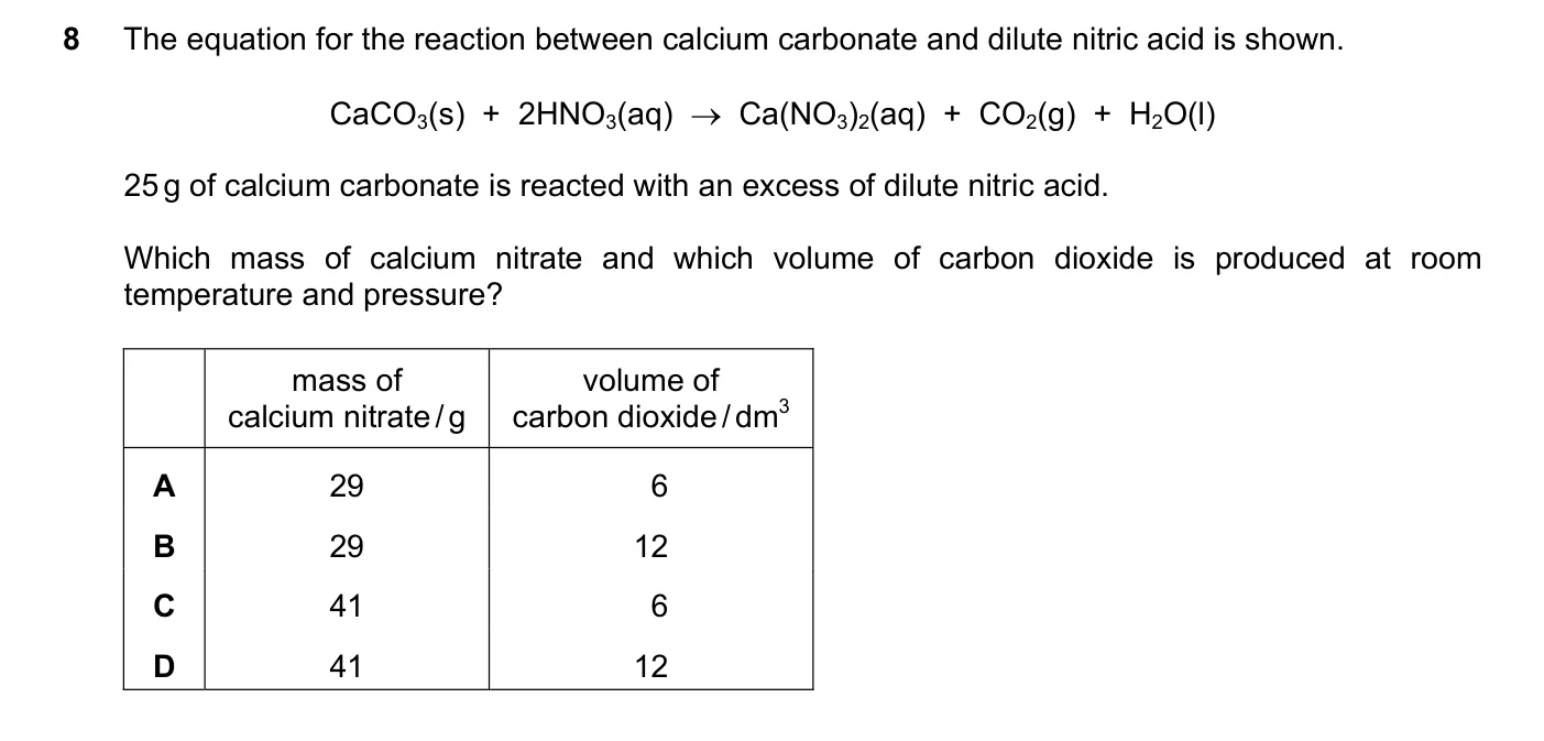 Question 8, November 2018, 0620 Paper 22