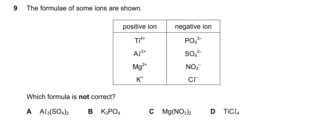Question 9, November 2018, 0620 Paper 22