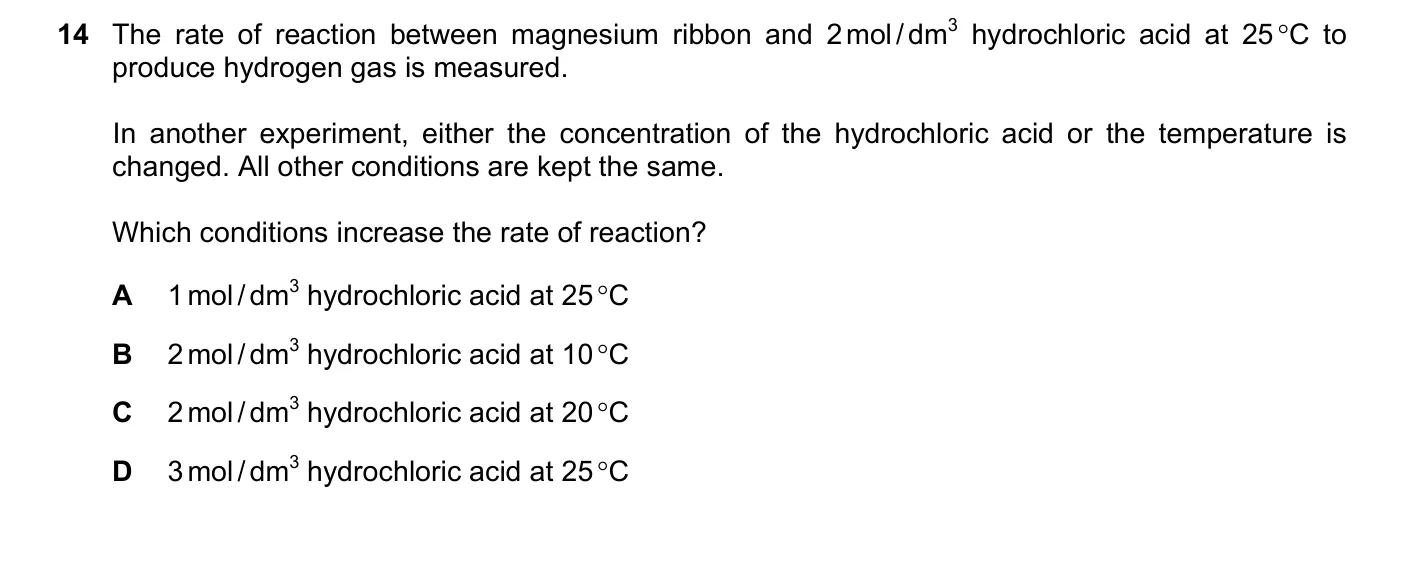 Question 14, November 2018, 0620 Paper 22