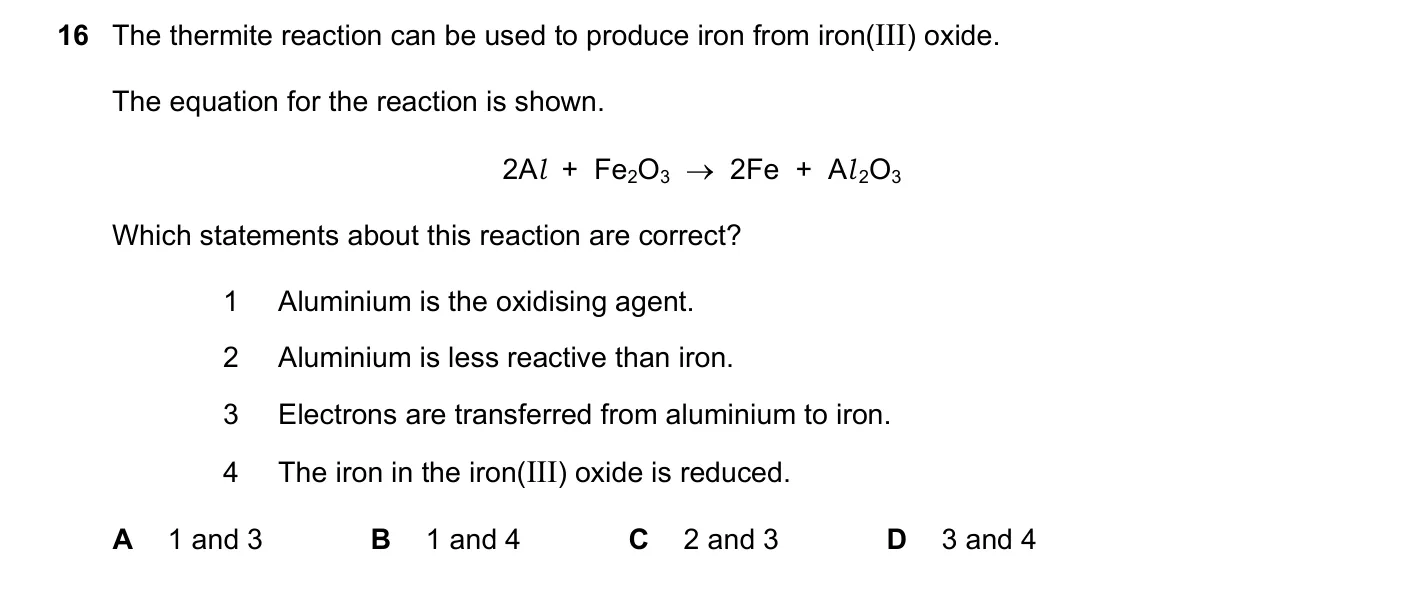 Question 16, November 2018, 0620 Paper 22