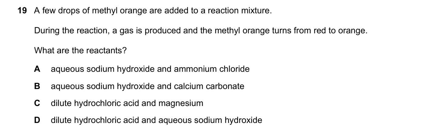 Question 19, November 2018, 0620 Paper 22