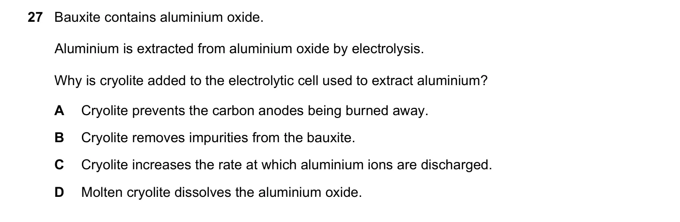Question 27, November 2018, 0620 Paper 22