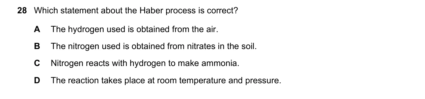 Question 28, November 2018, 0620 Paper 22