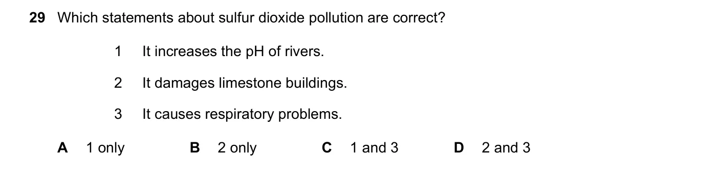 Question 29, November 2018, 0620 Paper 22
