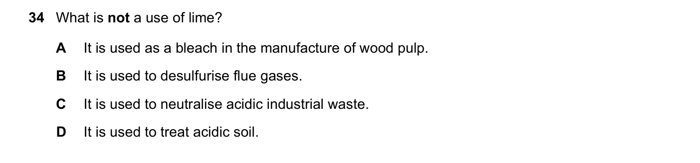 Question 34, November 2018, 0620 Paper 22