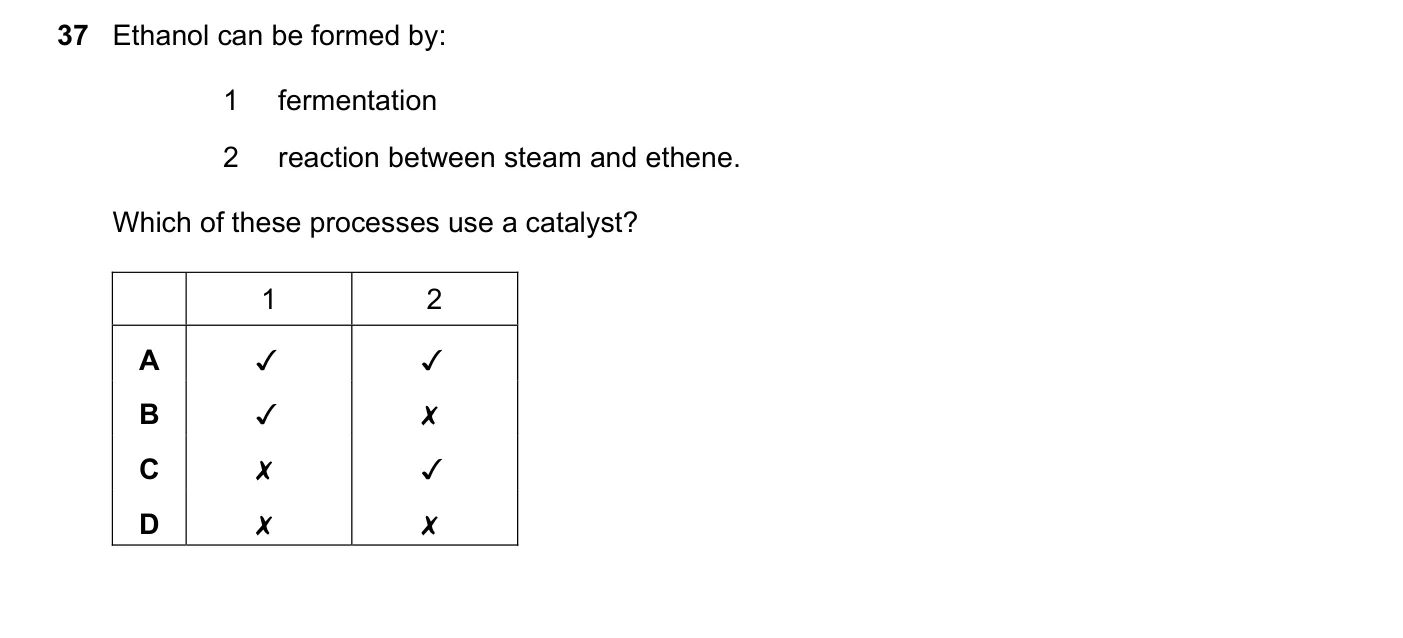 Question 37, November 2018, 0620 Paper 22