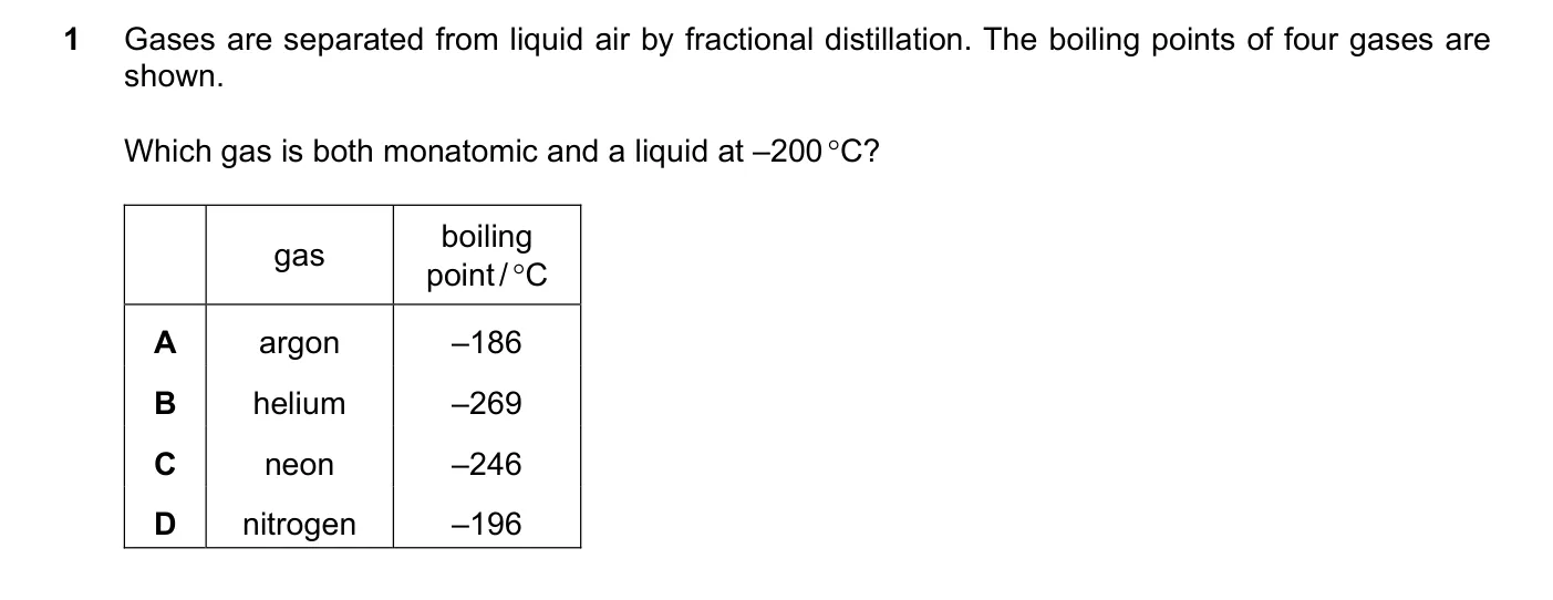 Question 1, November 2018, 0620 Paper 23